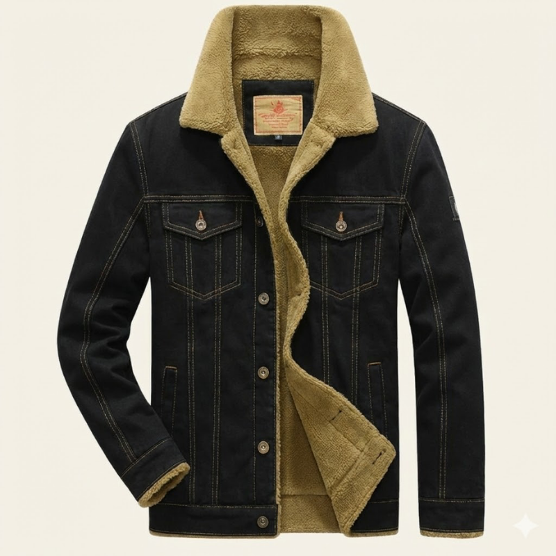 Image of Floyd | Men's Shearling Collar Denim Jacket