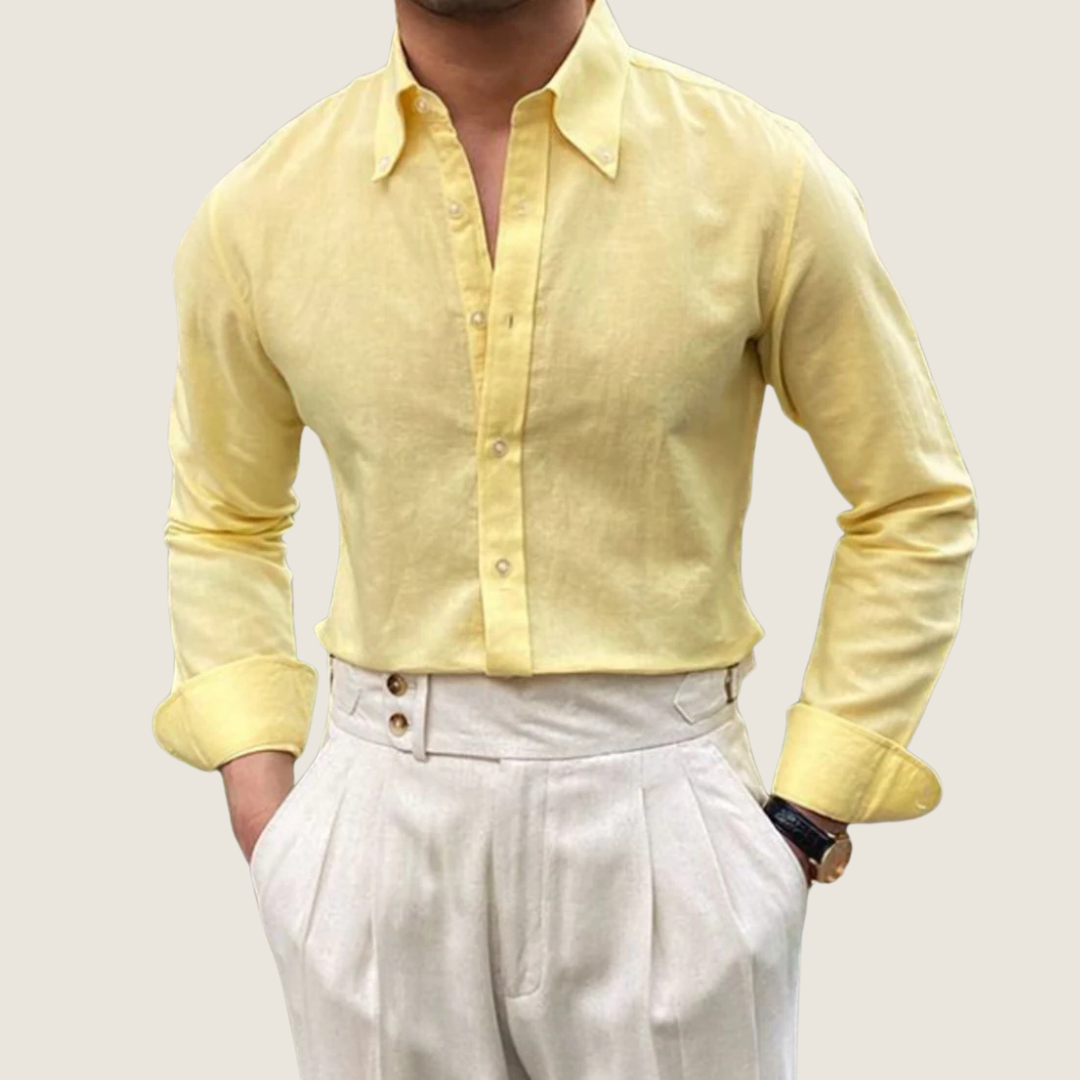 Image of Frederick | Men's Long Sleeve Button-Down Polo Shirt