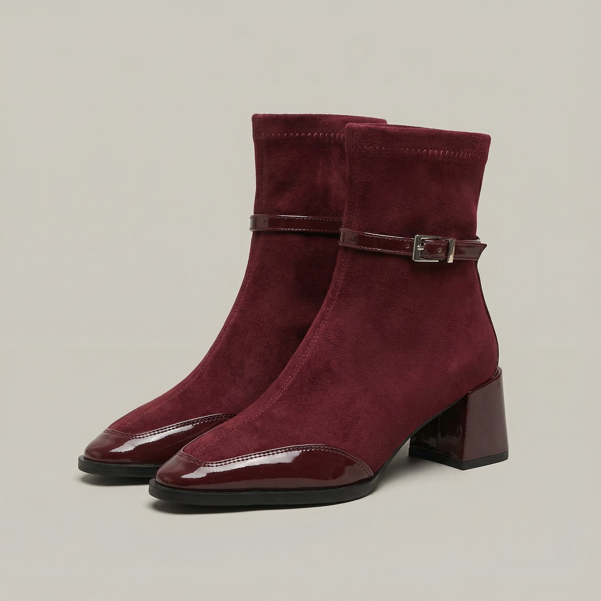 Image of Gail | Women's Block Heel Patent Leather Ankle Boots