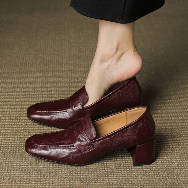 Image of Gloria | Women's Block Heel Slip-On Loafers