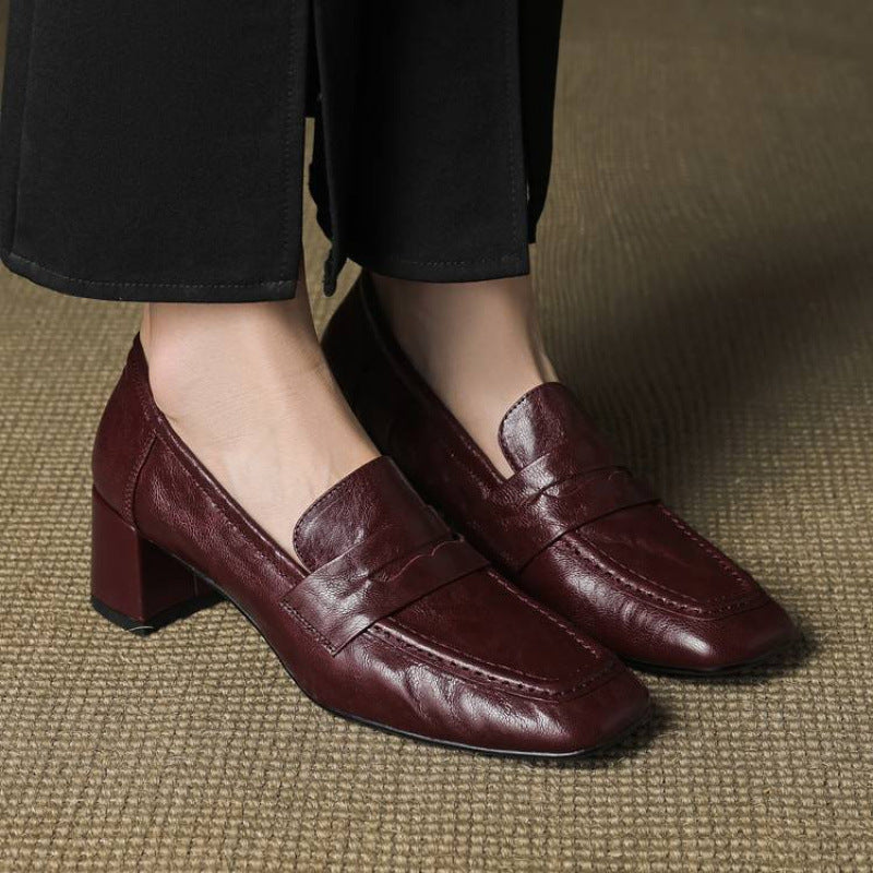 Image of Gloria | Women's Block Heel Slip-On Loafers