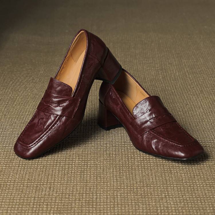 Image of Gloria | Women's Block Heel Slip-On Loafers