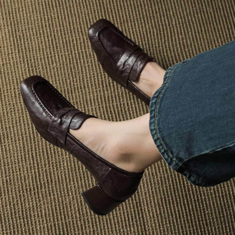 Image of Gloria | Women's Block Heel Slip-On Loafers