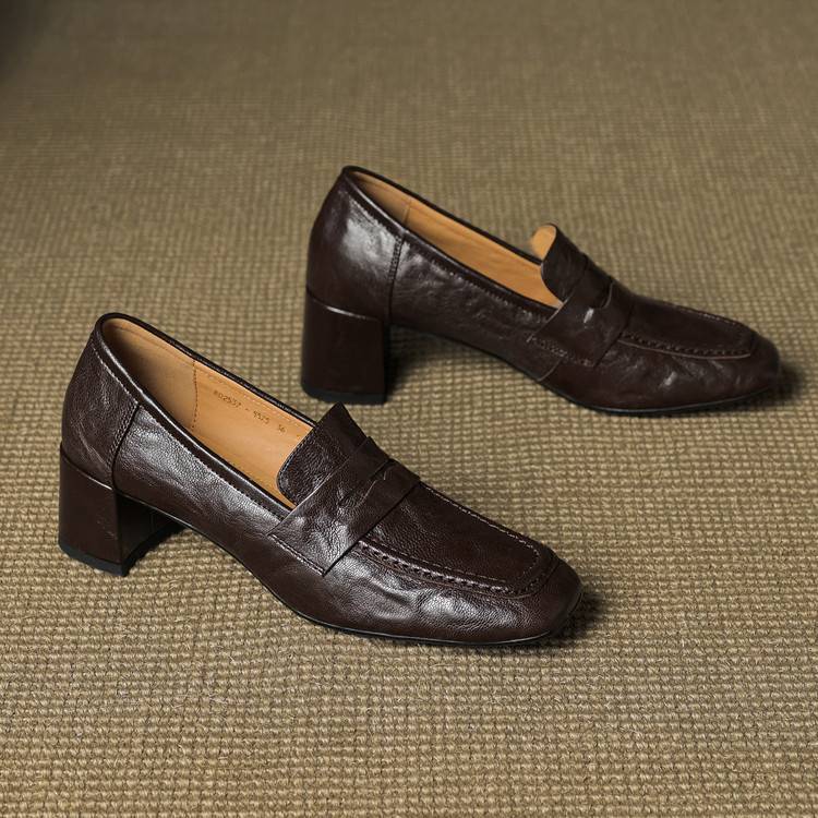 Image of Gloria | Women's Block Heel Slip-On Loafers