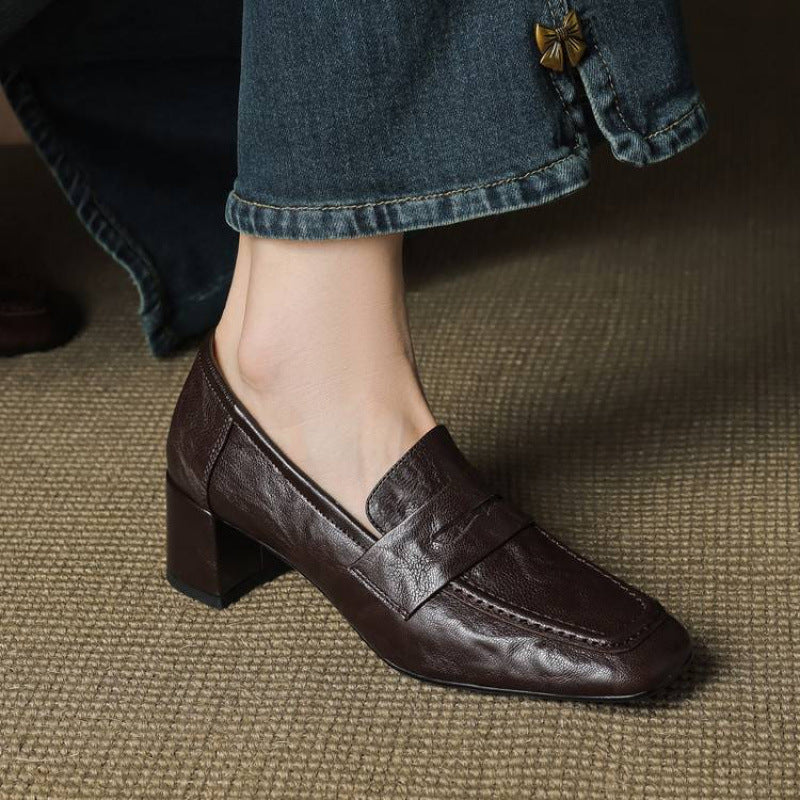 Image of Gloria | Women's Block Heel Slip-On Loafers