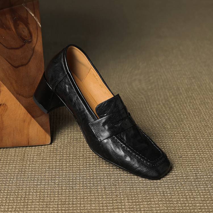 Image of Gloria | Women's Block Heel Slip-On Loafers