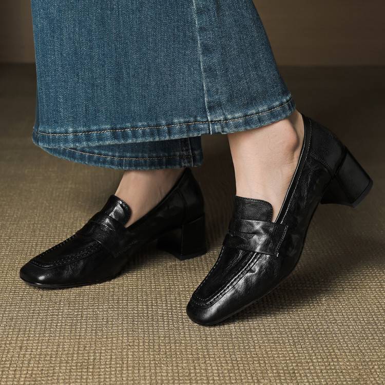 Image of Gloria | Women's Block Heel Slip-On Loafers