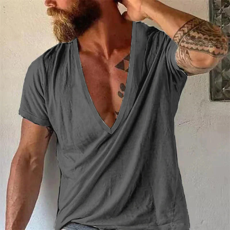 Image of Guy | Men's Deep V-Neck T-Shirt