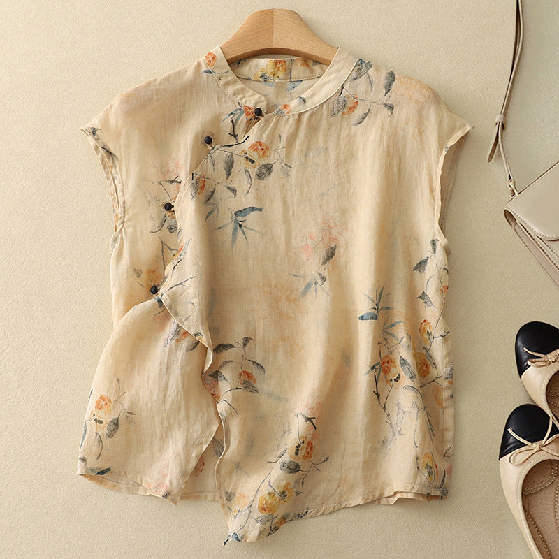 Image of Gwen | Women's Sleeveless Floral Blouse