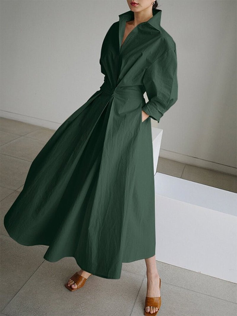Image of Hailey | Women's Long Sleeve A-Line Midi Dress