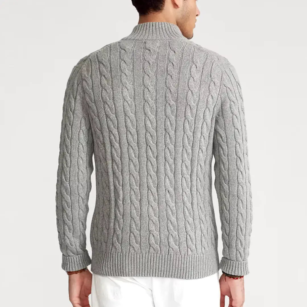 Image of Harrison | Men's Quarter-Zip Cable Knit Sweater