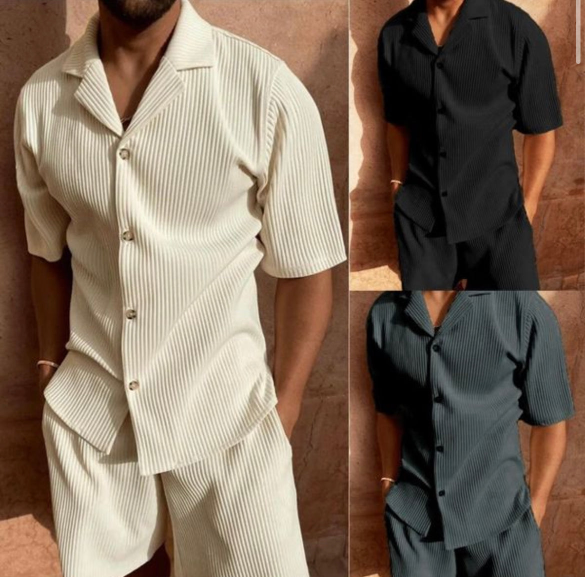 Image of Hayden | Men's Short Sleeve Shirt and Shorts Set