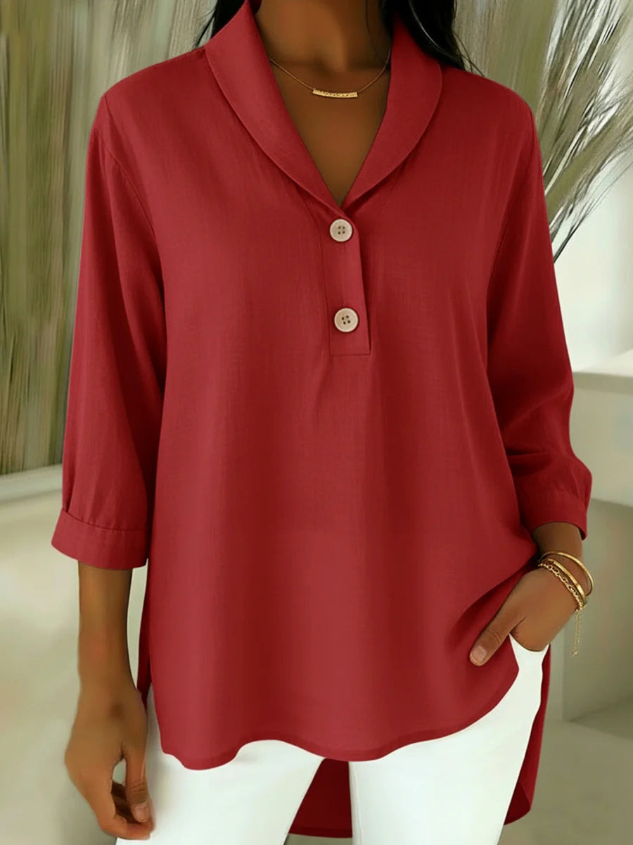 Image of Henry | Women's Long-Sleeve Cotton and Linen Shirt