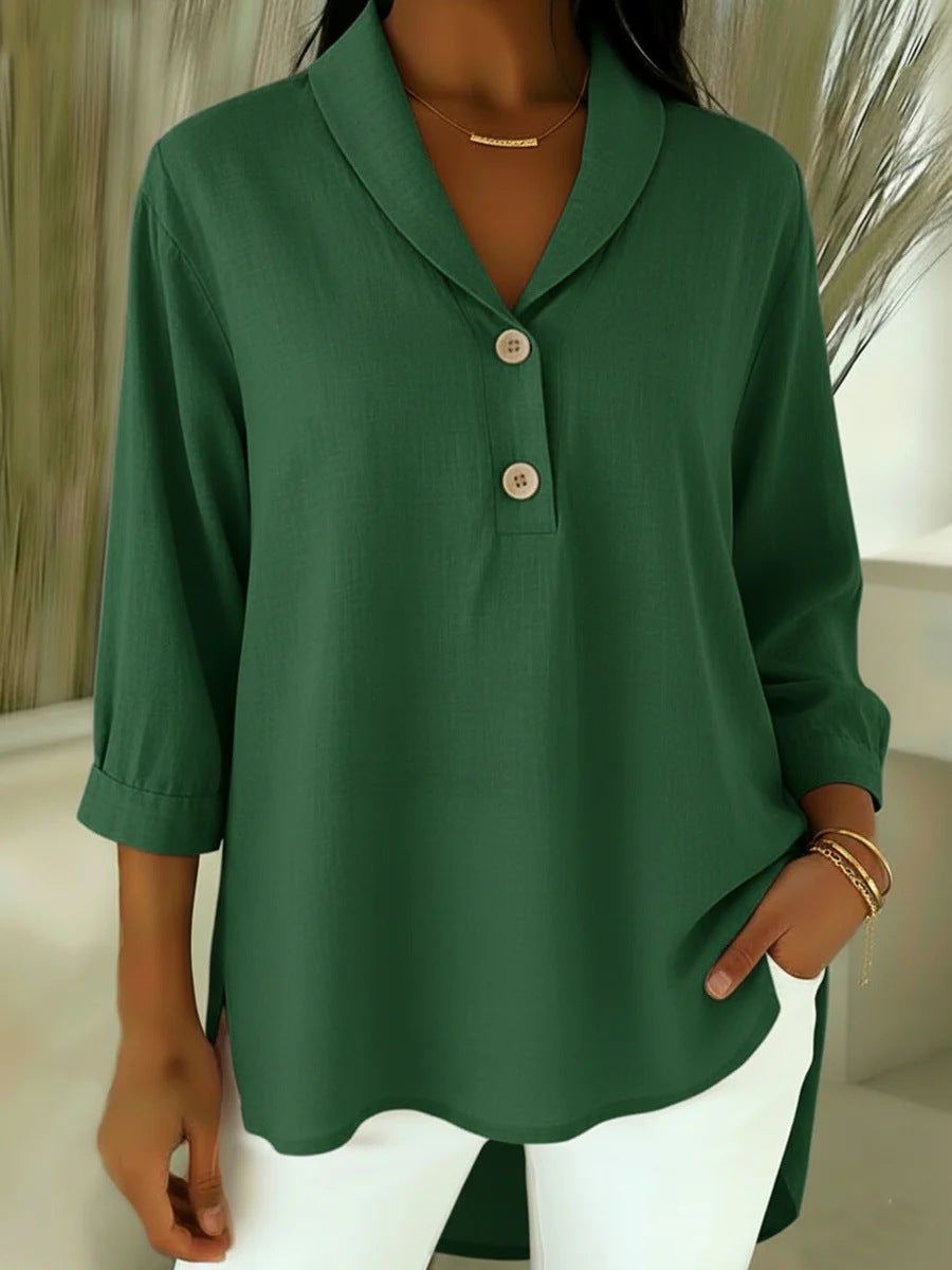 Image of Henry | Women's Long-Sleeve Cotton and Linen Shirt