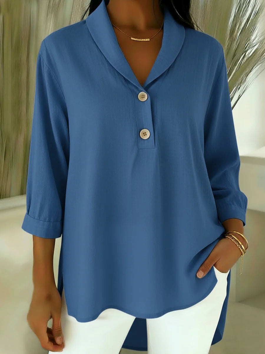 Image of Henry | Women's Long-Sleeve Cotton and Linen Shirt