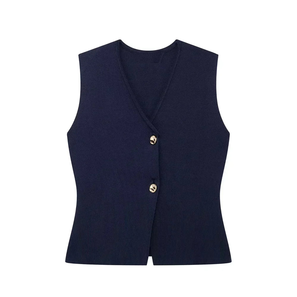 Image of Holly | Women's Sleeveless Button Front Top