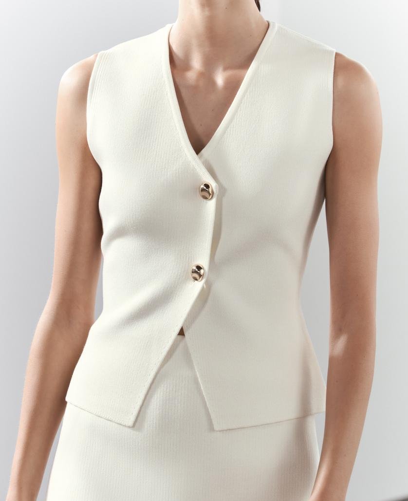 Image of Holly | Women's Sleeveless Button Front Top