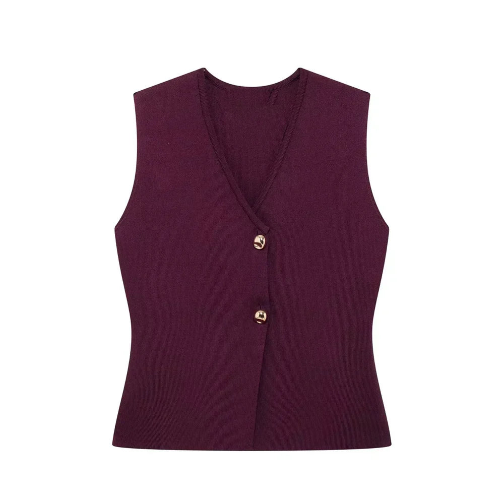 Image of Holly | Women's Sleeveless Button Front Top