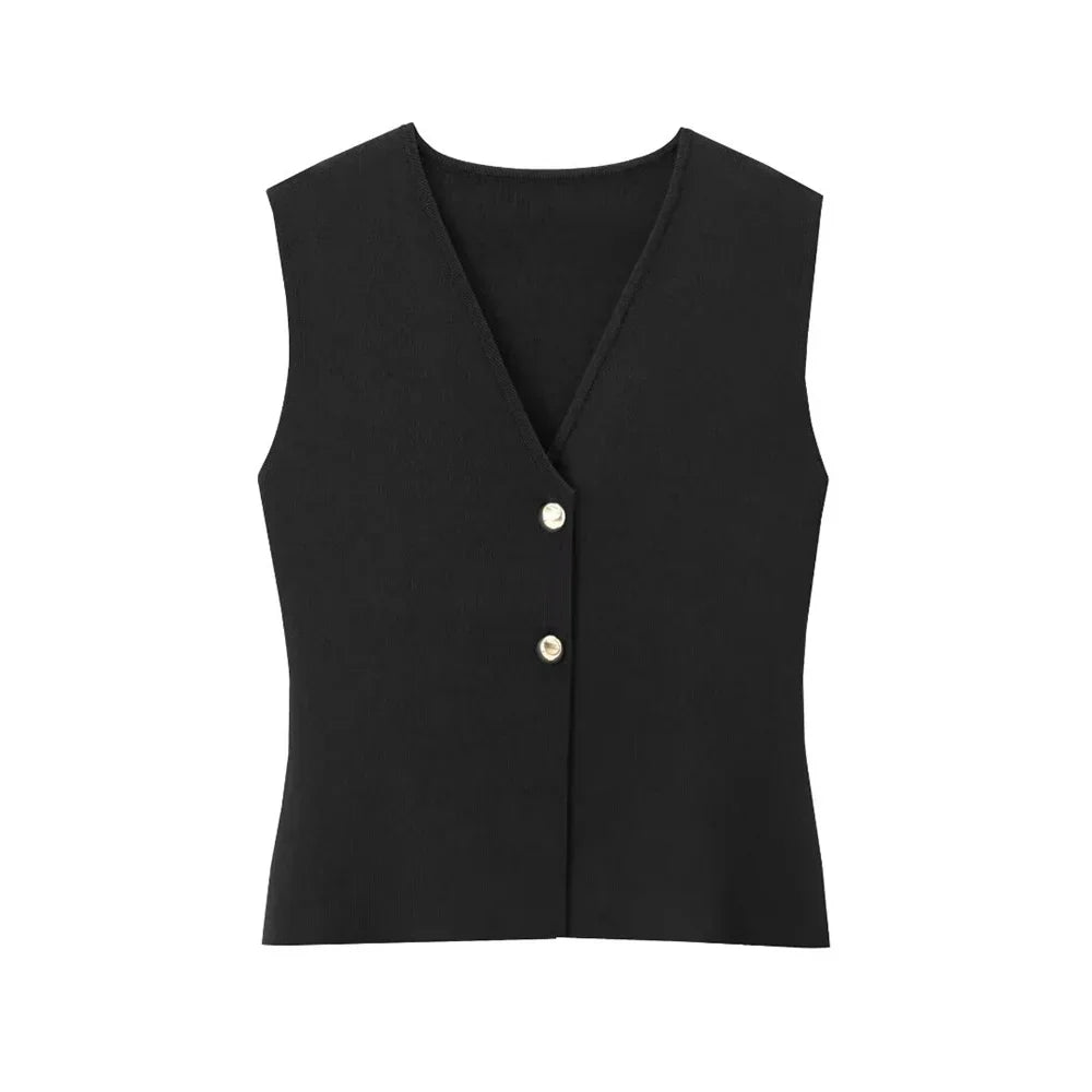 Image of Holly | Women's Sleeveless Button Front Top