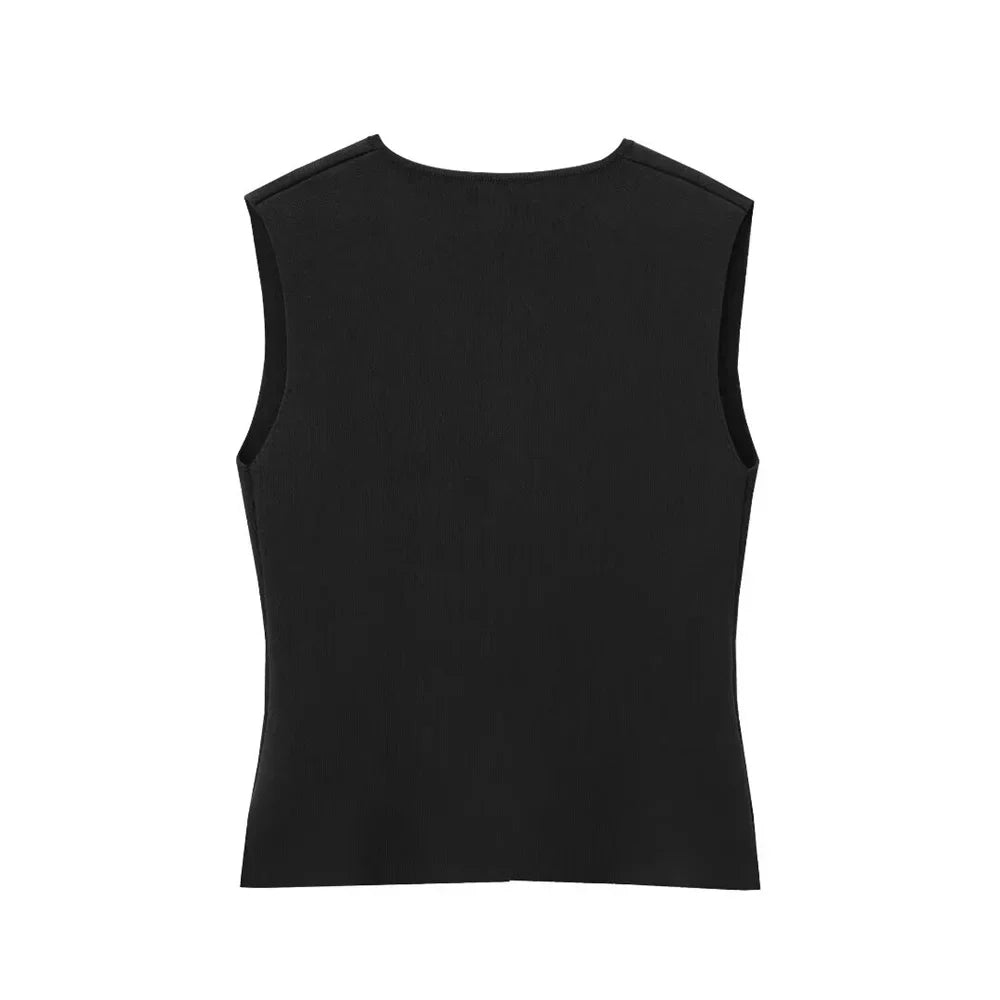Image of Holly | Women's Sleeveless Button Front Top