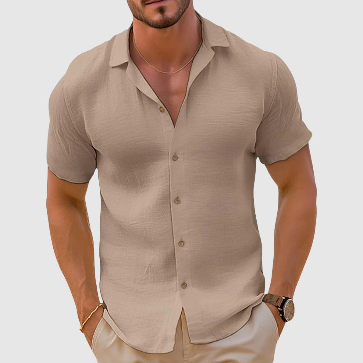 Image of Jace | Men's Short Sleeve Camp Collar Shirt