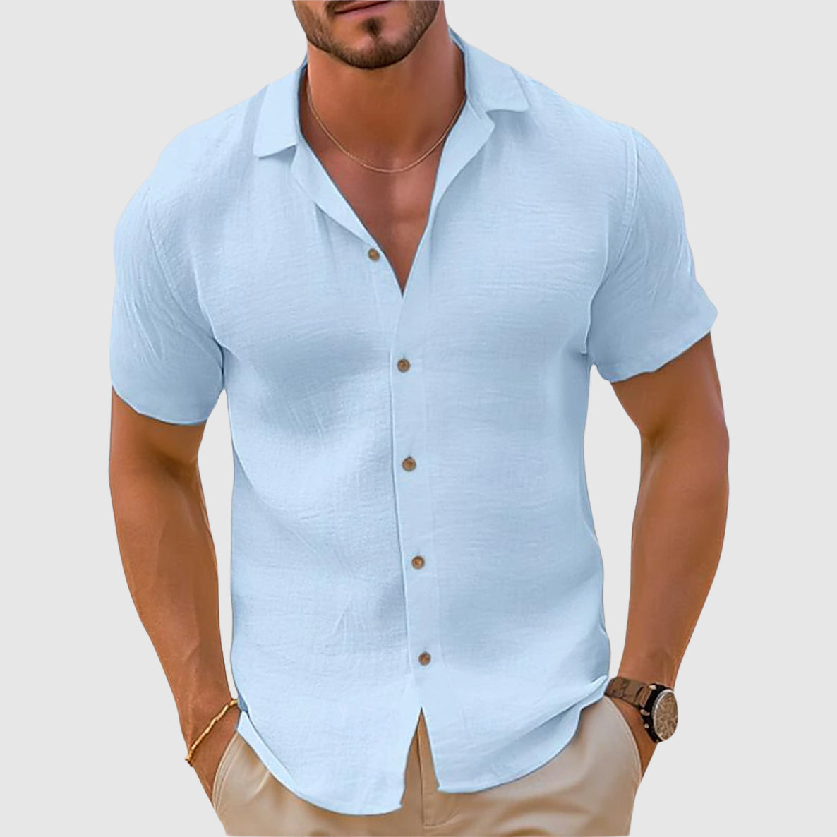 Image of Jace | Men's Short Sleeve Camp Collar Shirt