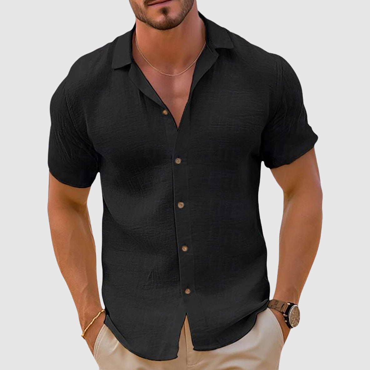 Image of Jace | Men's Short Sleeve Camp Collar Shirt