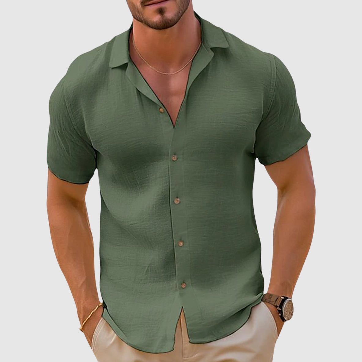 Image of Jace | Men's Short Sleeve Camp Collar Shirt