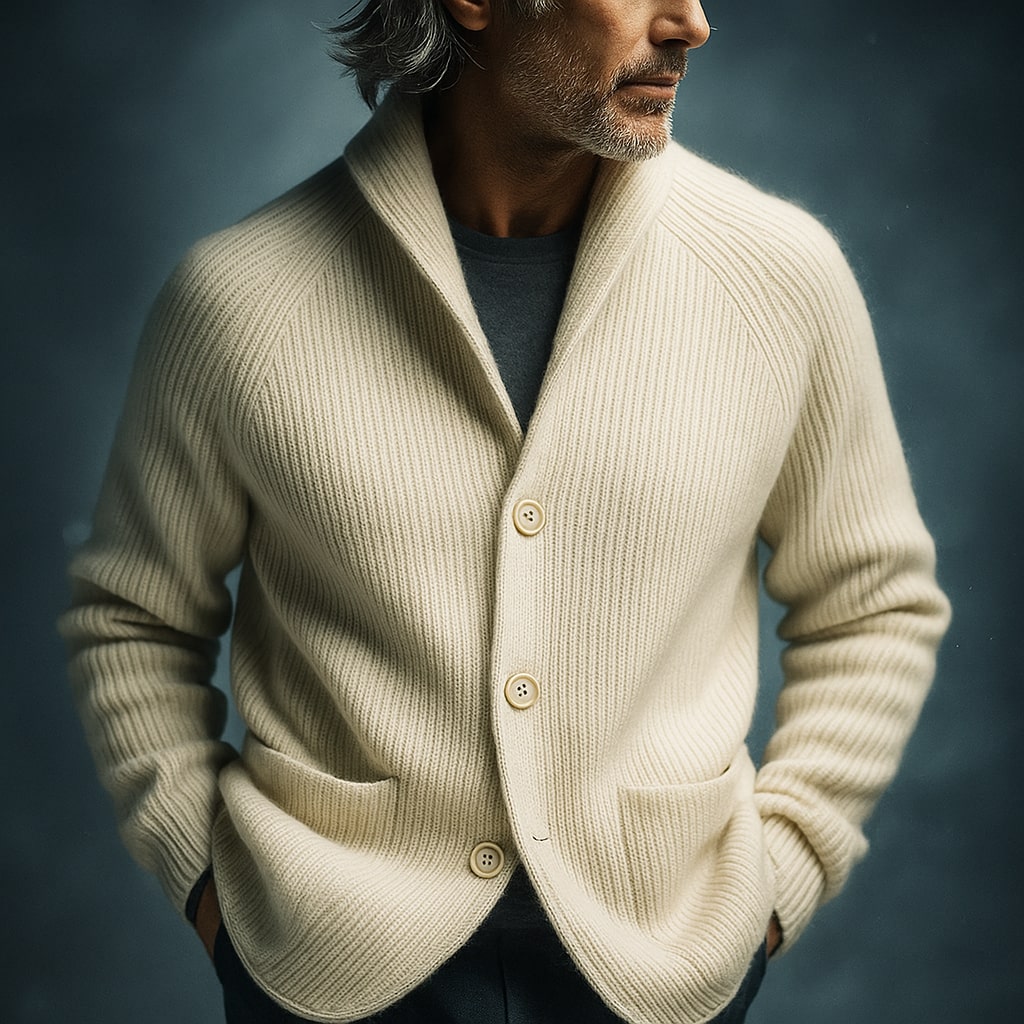 Image of Jaden | Men's Button-Down Knit Cardigan