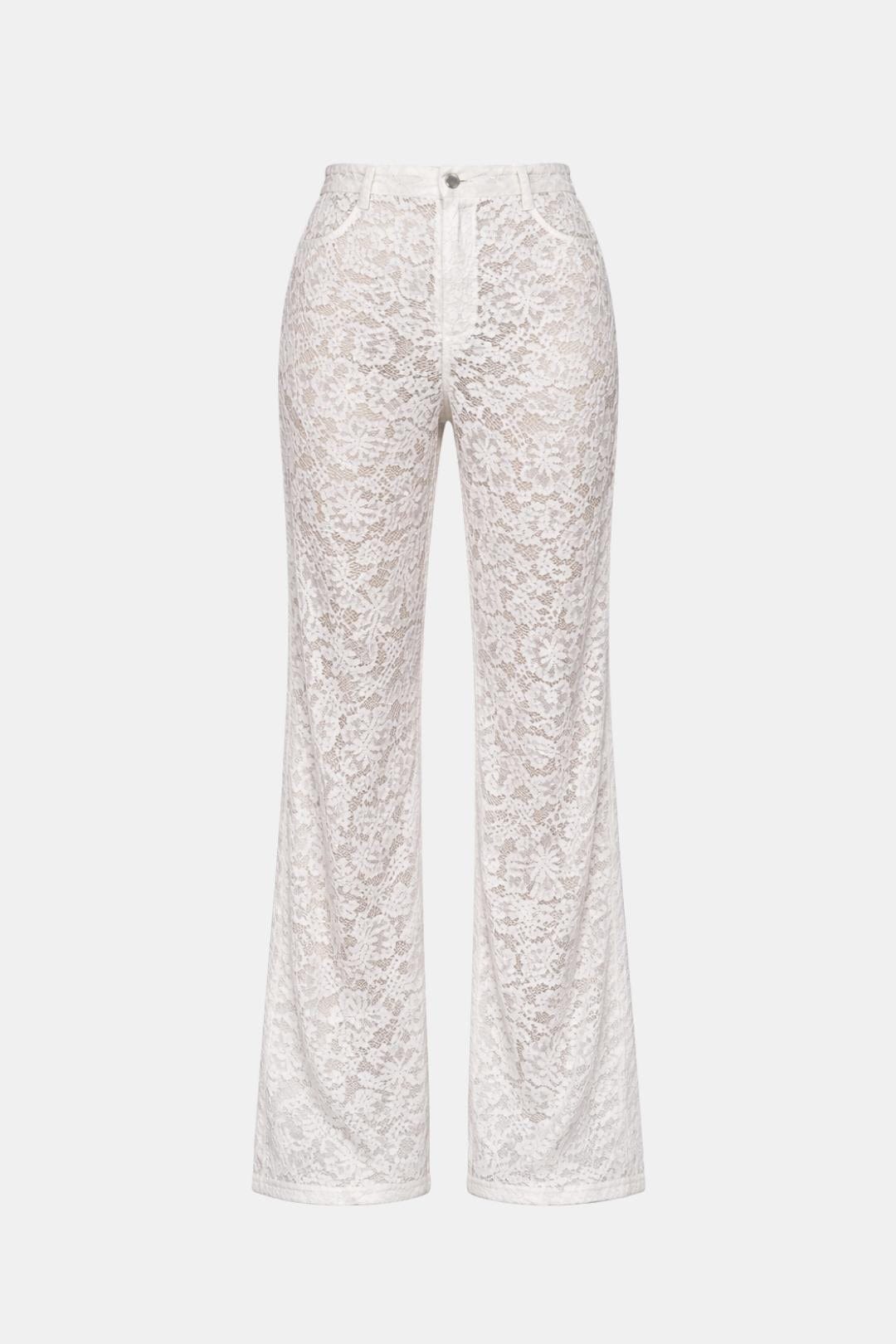 Image of Janet | Women's High-Waisted Lace Flare Pants