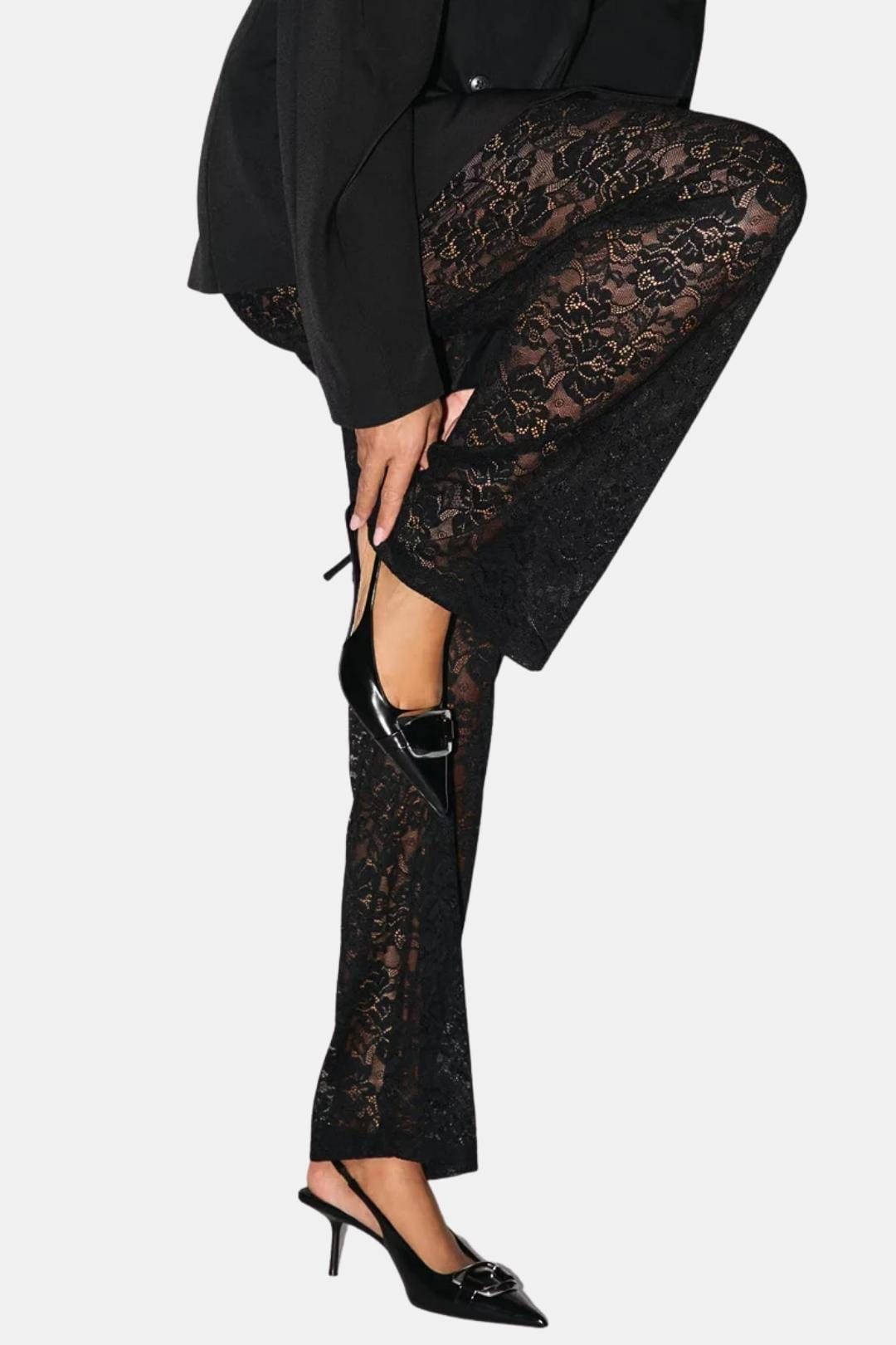 Image of Janet | Women's High-Waisted Lace Flare Pants
