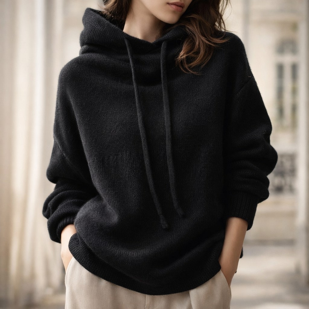 Image of Janice | Women's Cowl Neck Hooded Sweater