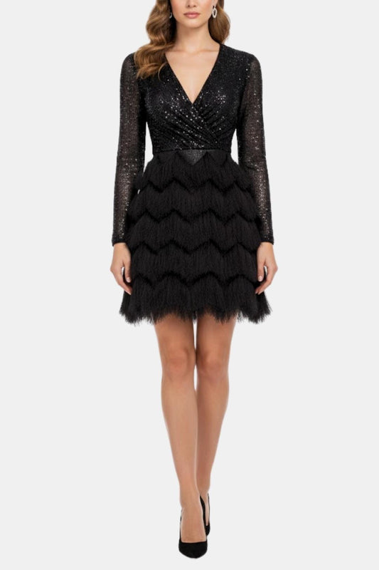 Image of Janine | Women's V-Neck Sequin Mini Dress