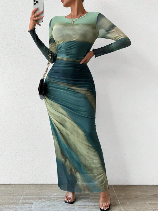 Image of Jean | Women's Long Sleeve Bodycon Maxi Dress
