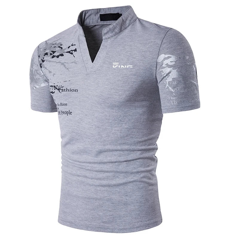 Image of Jonah | Men's Slim-Fit V-Neck Polo Shirt