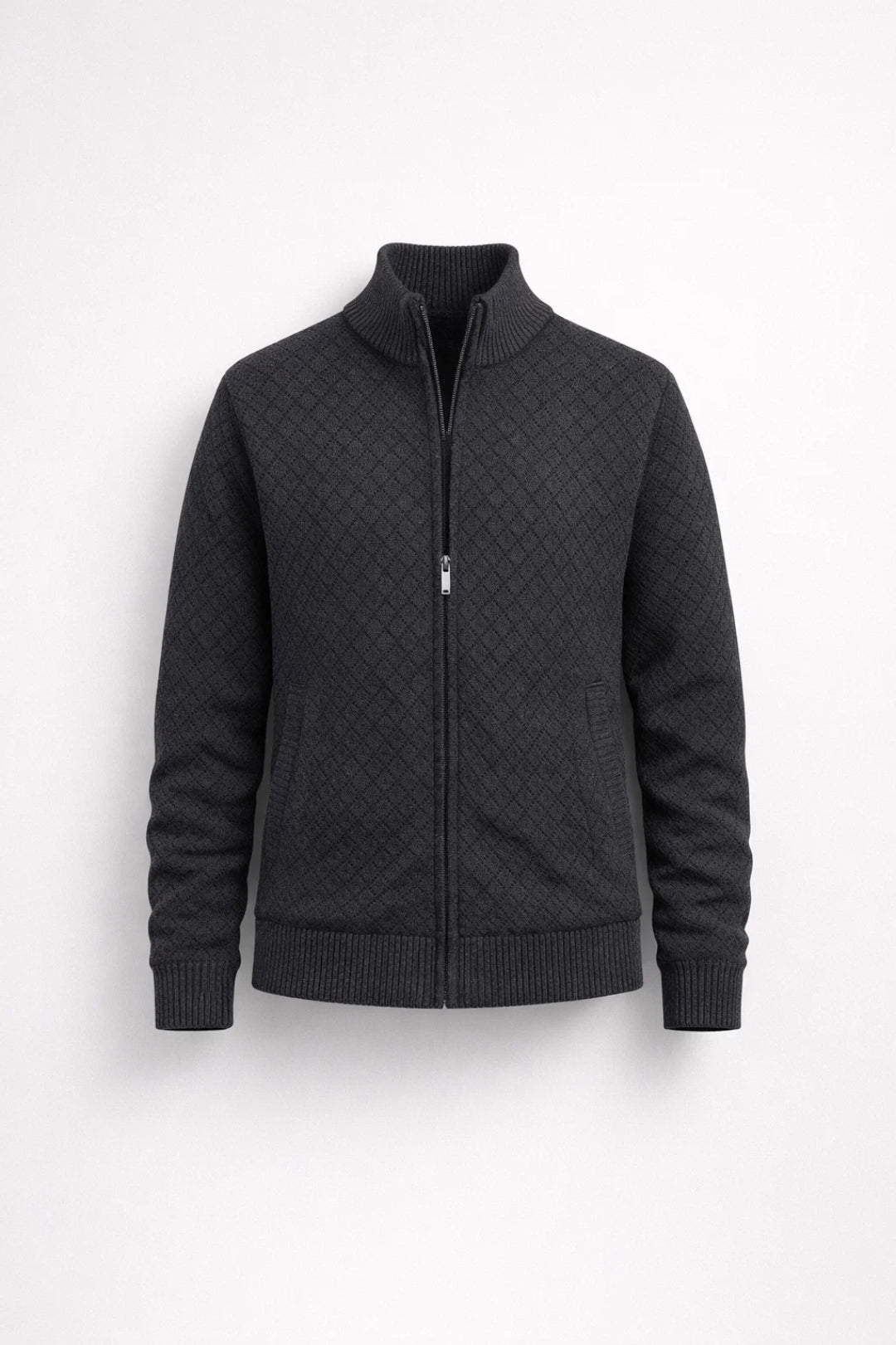 Image of Jonas | Men's Zip-Up Patterned Cardigan