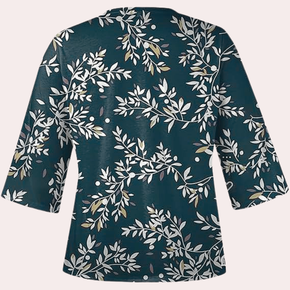 Image of Judith | Women's Floral Print V-Neck Blouse