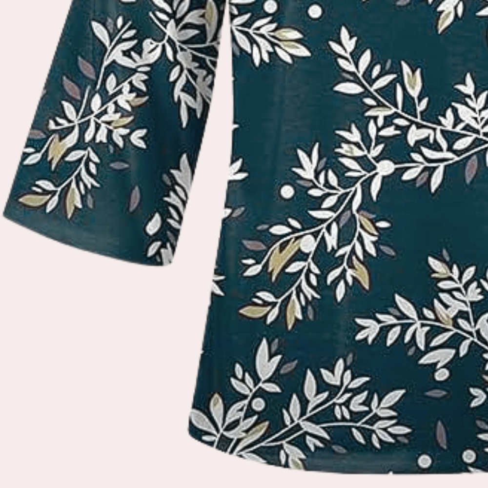 Image of Judith | Women's Floral Print V-Neck Blouse