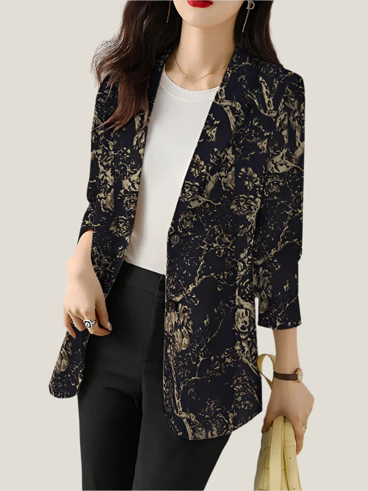 Image of Julia | Women's Floral Print Open Front Blouse