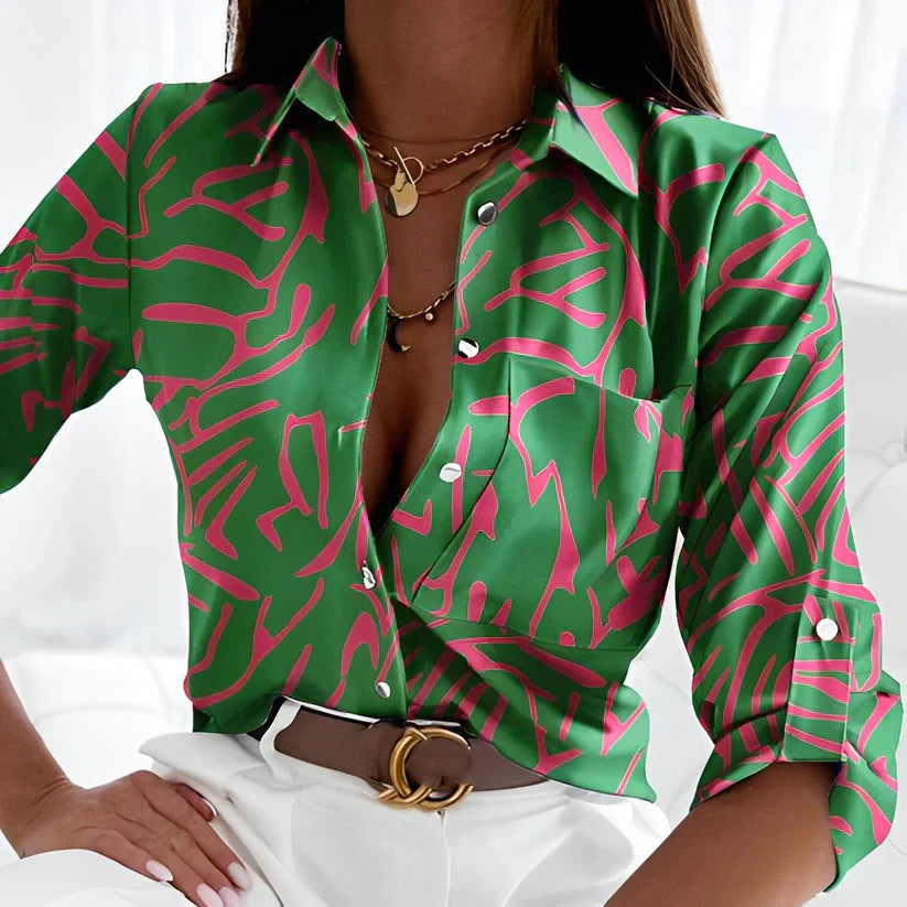 Image of Julie | Women's Button-Down Printed Blouse
