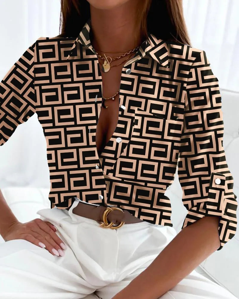 Image of Julie | Women's Button-Down Printed Blouse