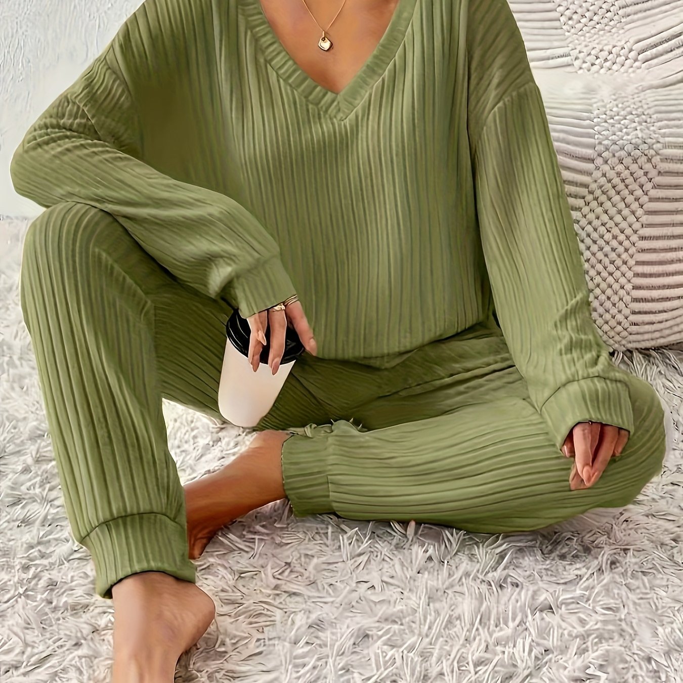 Image of Kathleen | Women's Long Sleeve Relaxed Fit Two-Piece Set