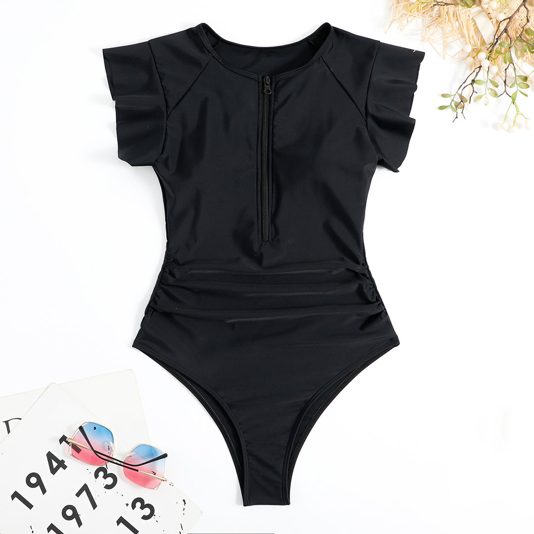 Image of Kathleen | Women's Ruffled Sleeve One-Piece Swimsuit