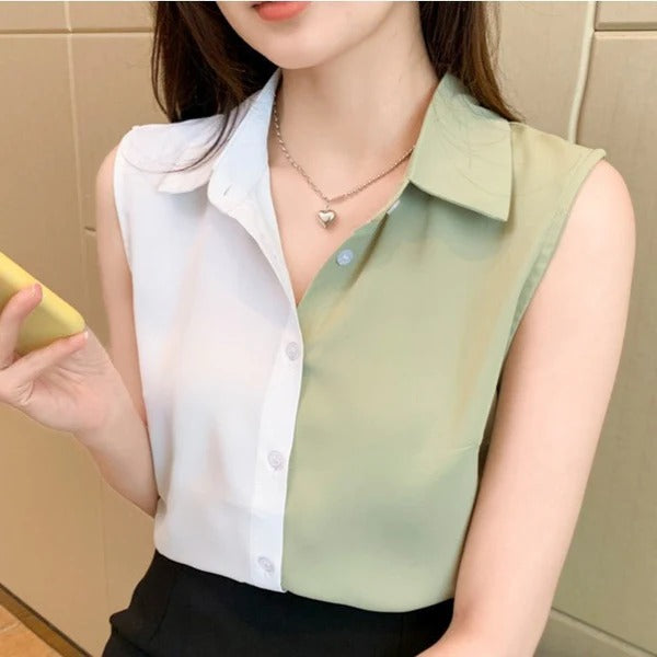 Image of Kathleen | Women's Sleeveless Button-Down Blouse