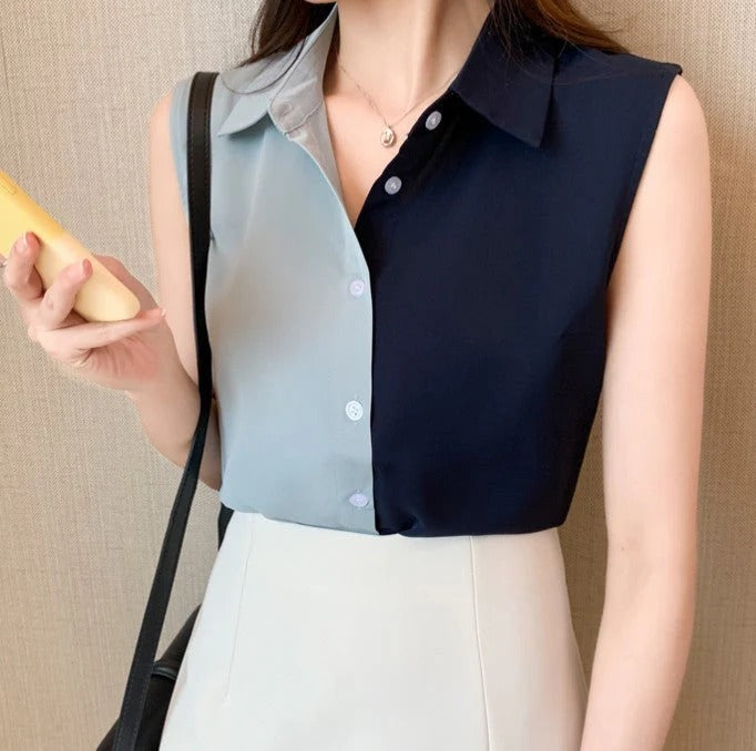 Image of Kathleen | Women's Sleeveless Button-Down Blouse