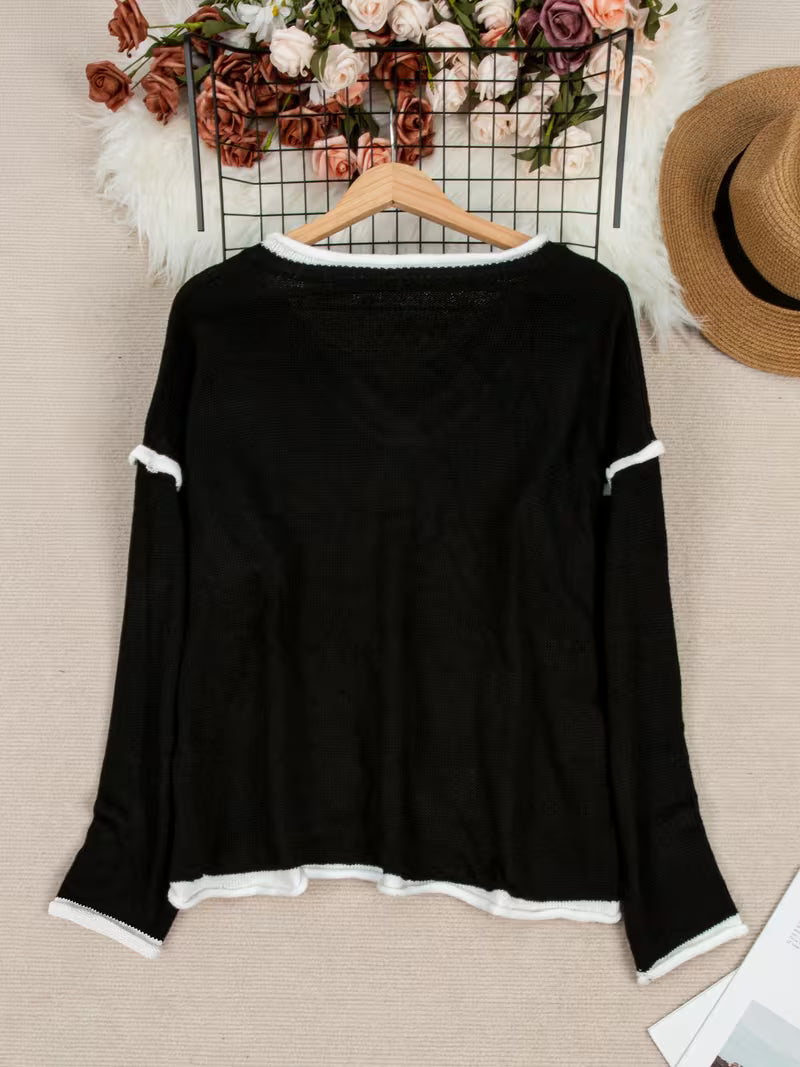 Image of Katrina | Women's Oversized V-Neck Sweater