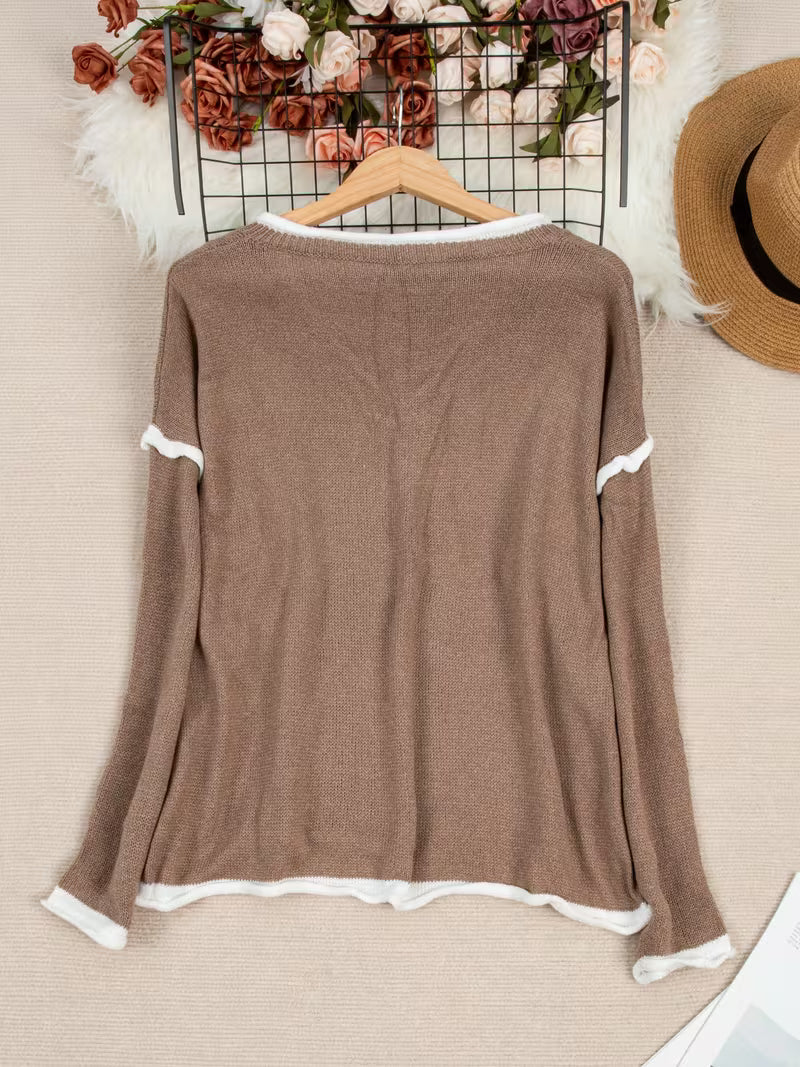 Image of Katrina | Women's Oversized V-Neck Sweater