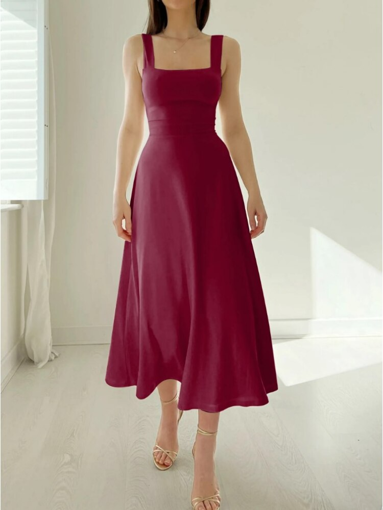 Image of Kay | Women's Sleeveless A-Line Midi Dress