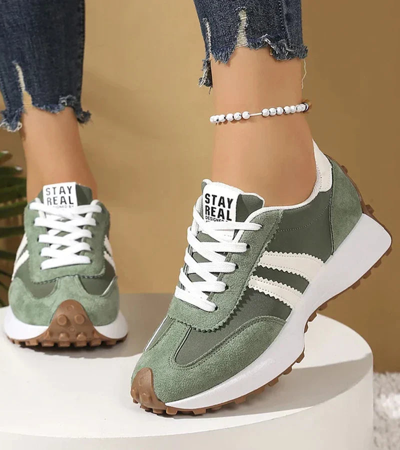 Image of Kay | Women's Striped Lace-Up Athletic Sneakers
