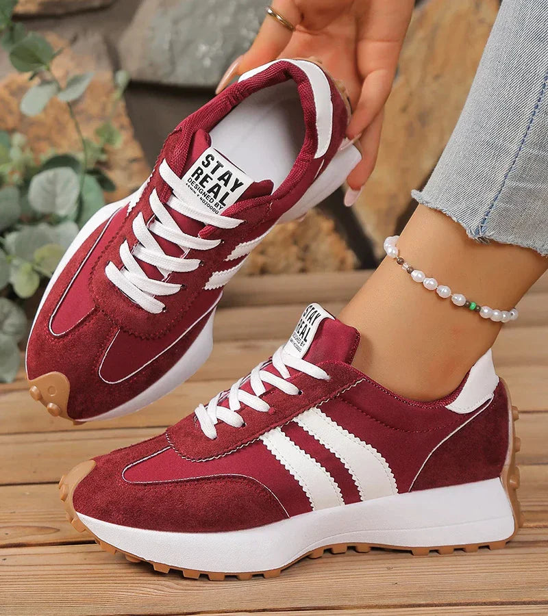 Image of Kay | Women's Striped Lace-Up Athletic Sneakers